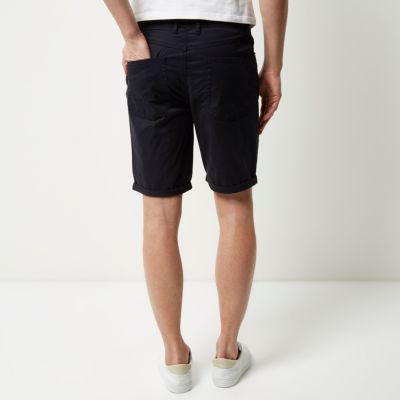Black slim fit bermuda shorts